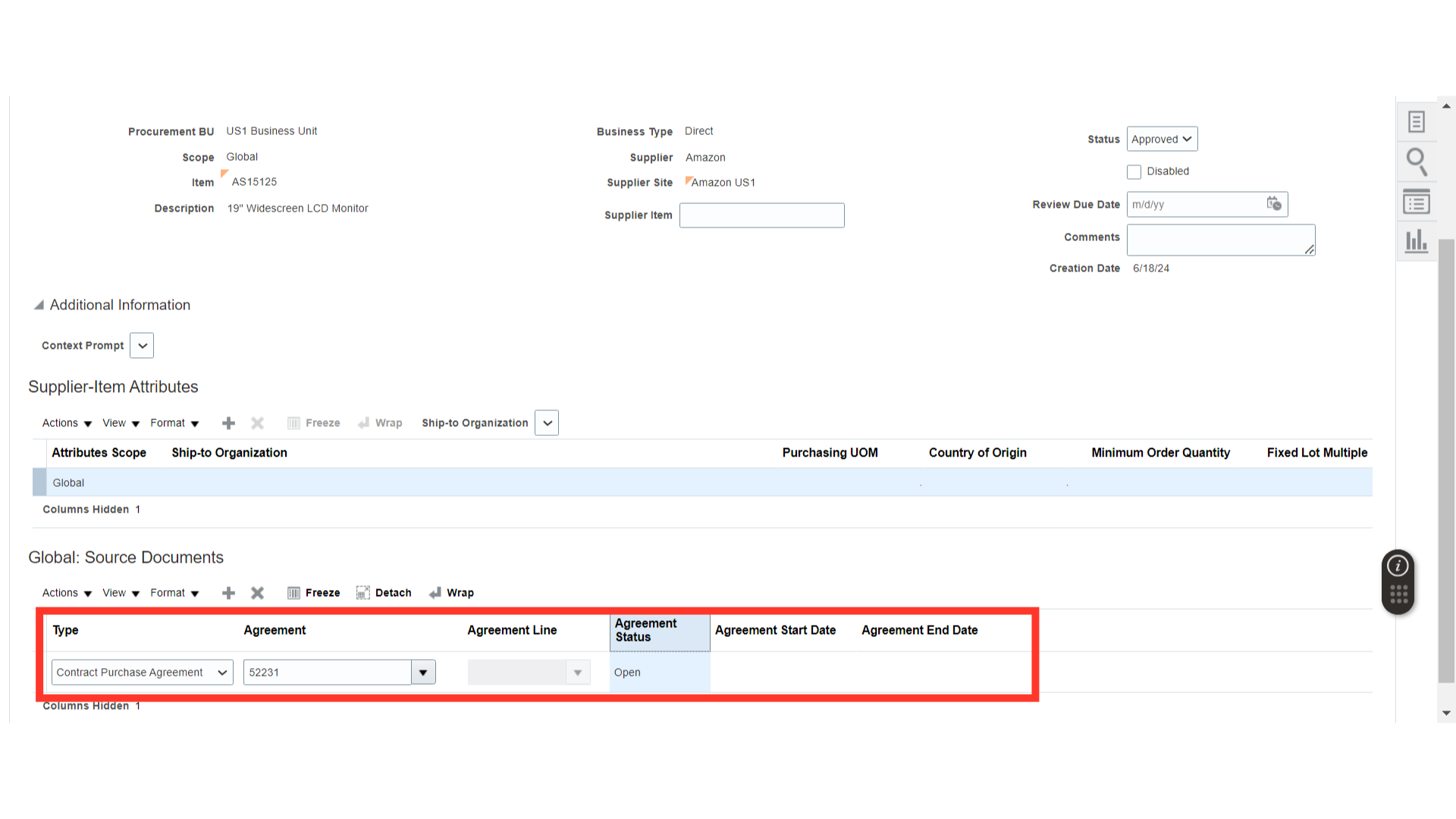 Click 'Agreement Status'