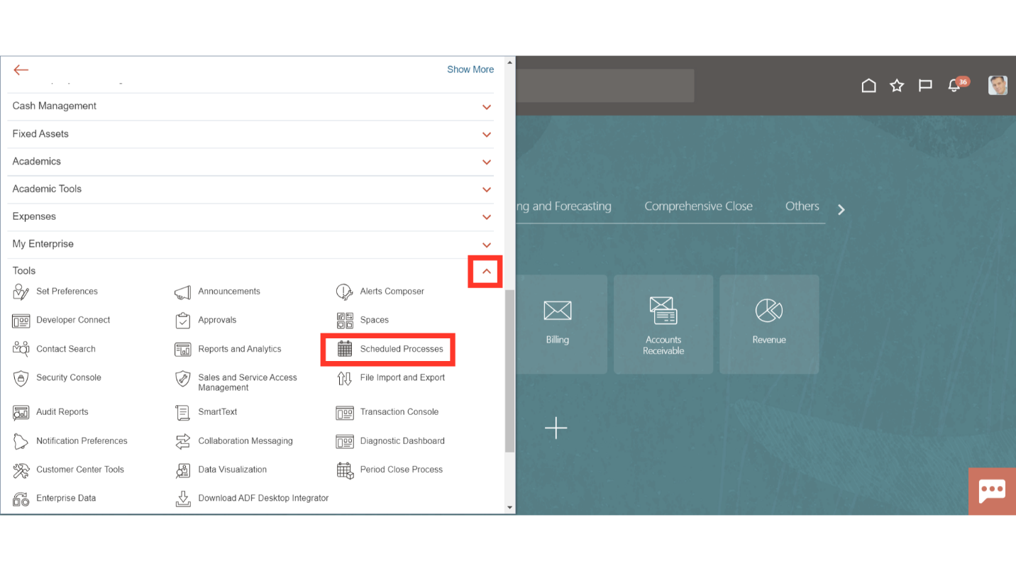 Click 'Scheduled Processes'