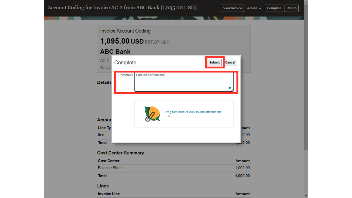 Fill 'Entered distributions'