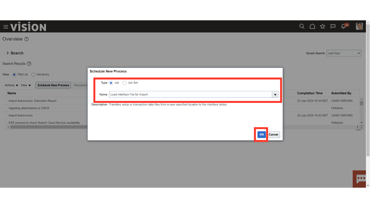 Load Interface File for Import