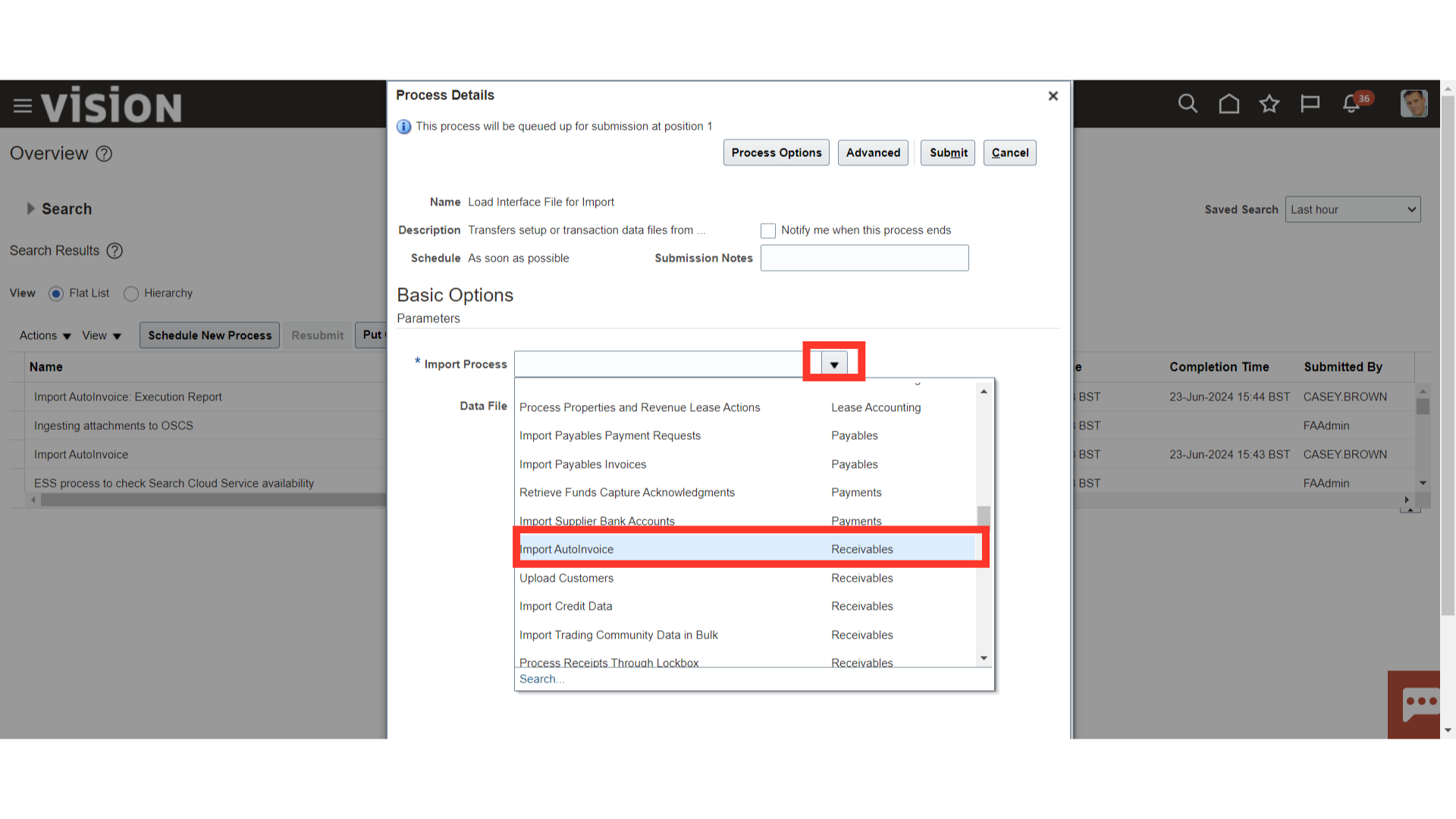 Load Interface File for Import