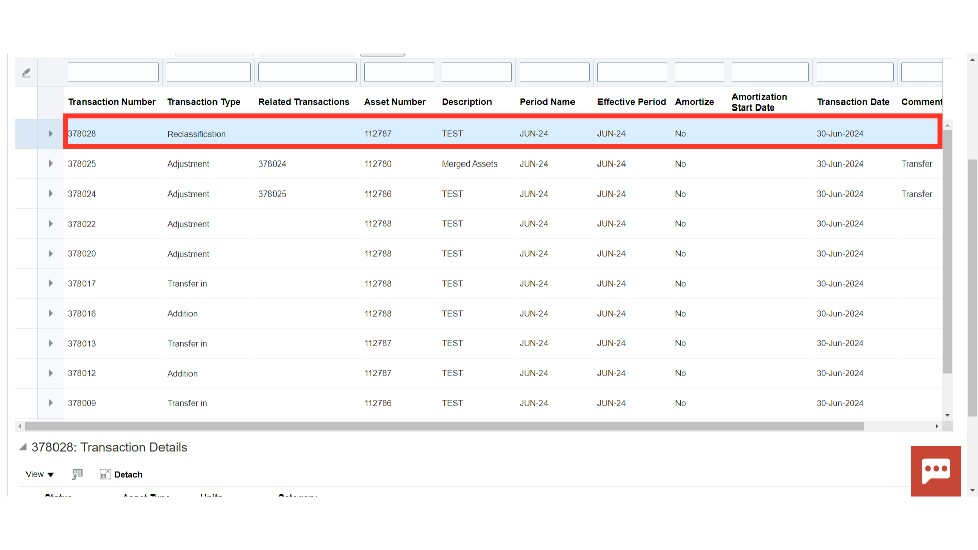 Asset Category Change