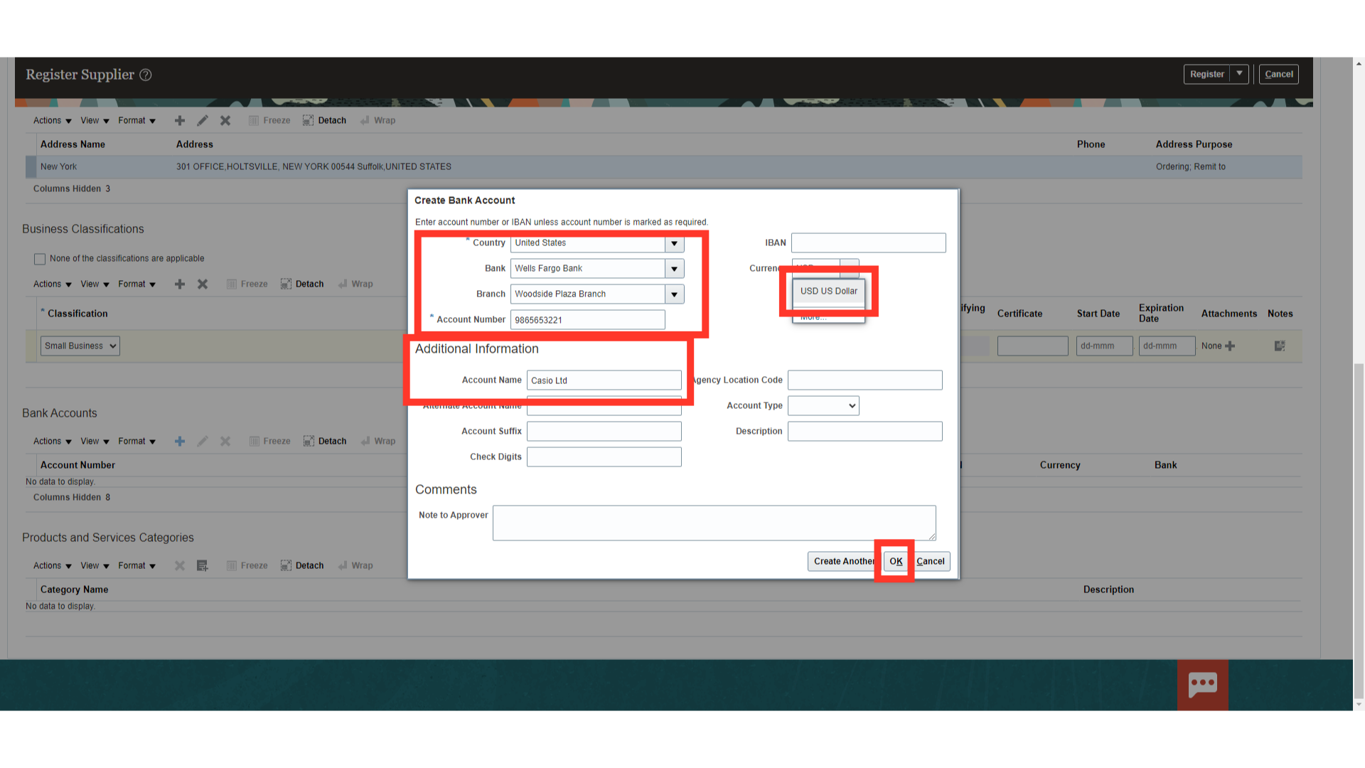 Supplier Bank Accounts