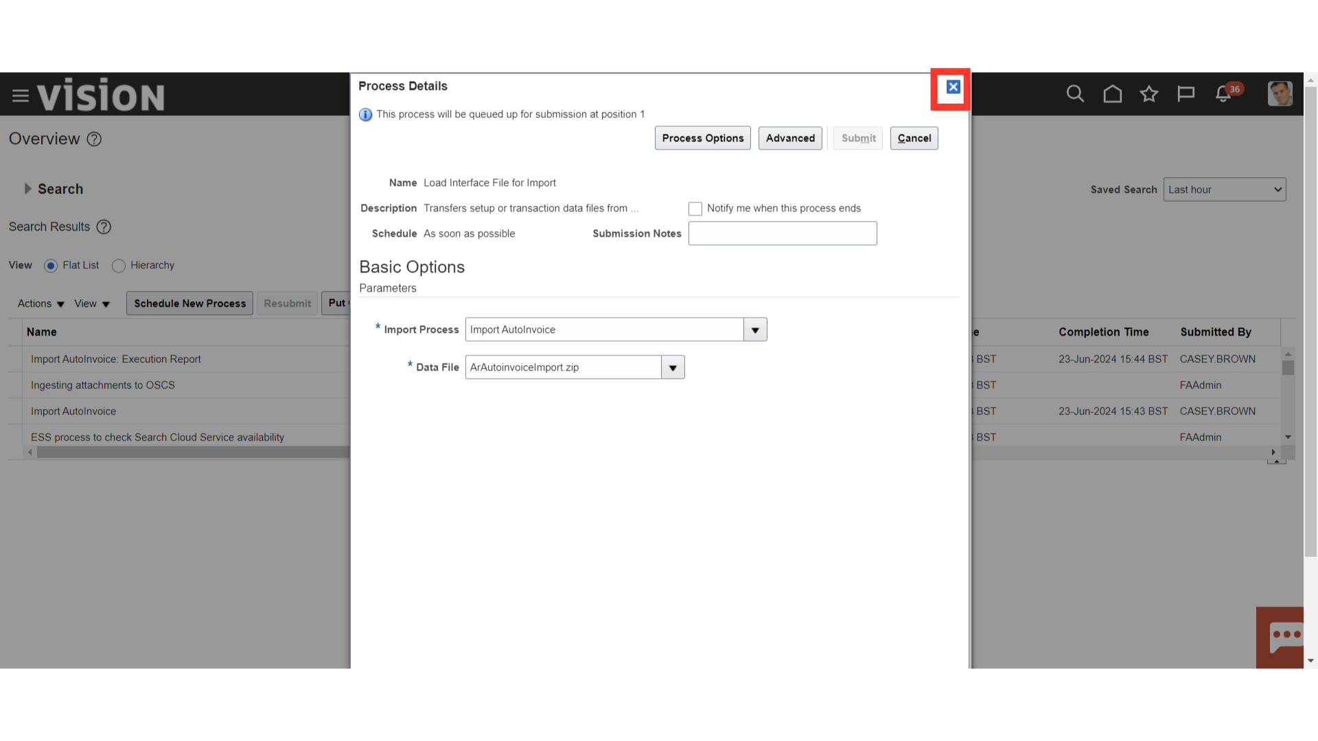 Load Interface File for Import