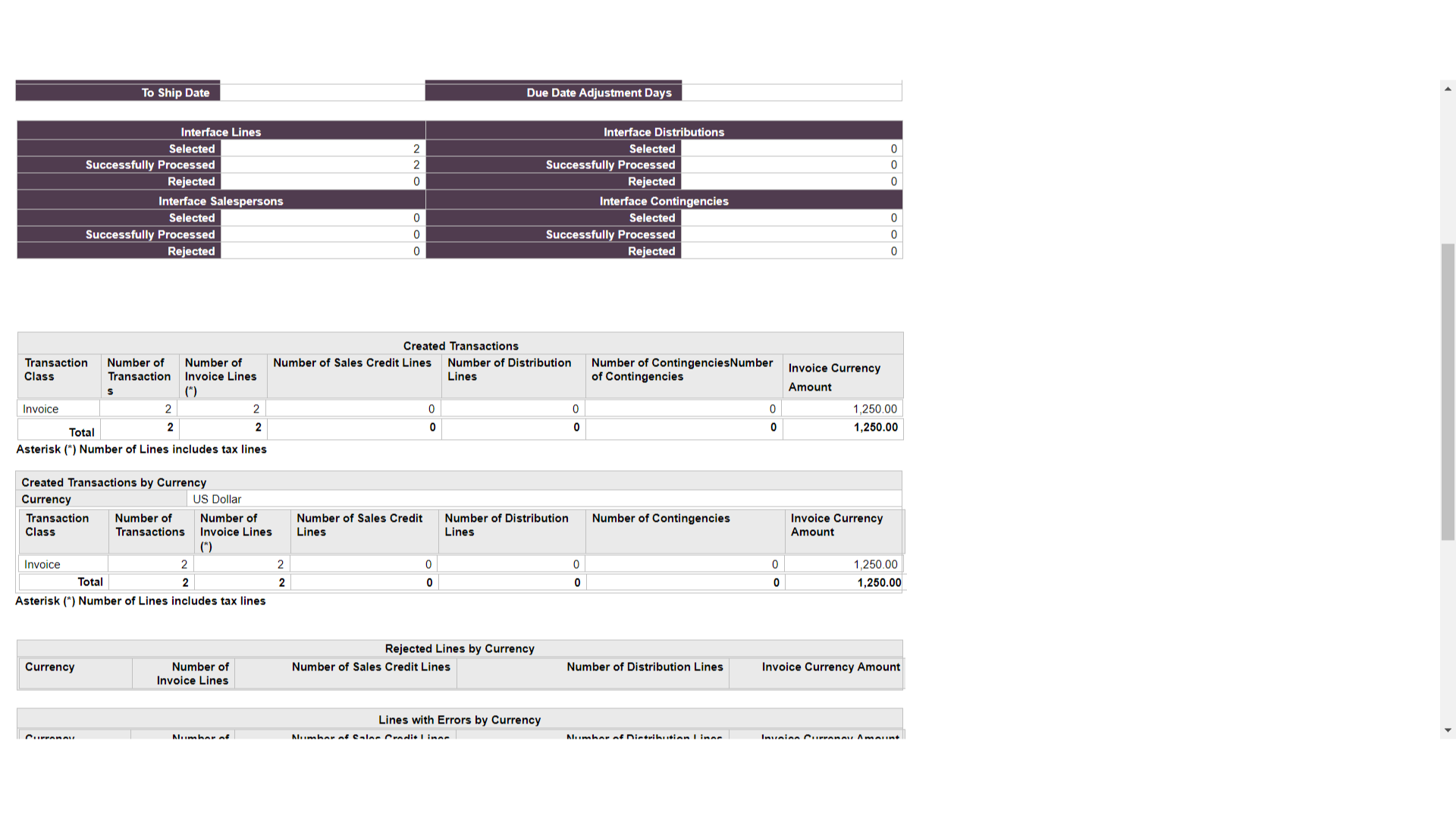 Report Layout