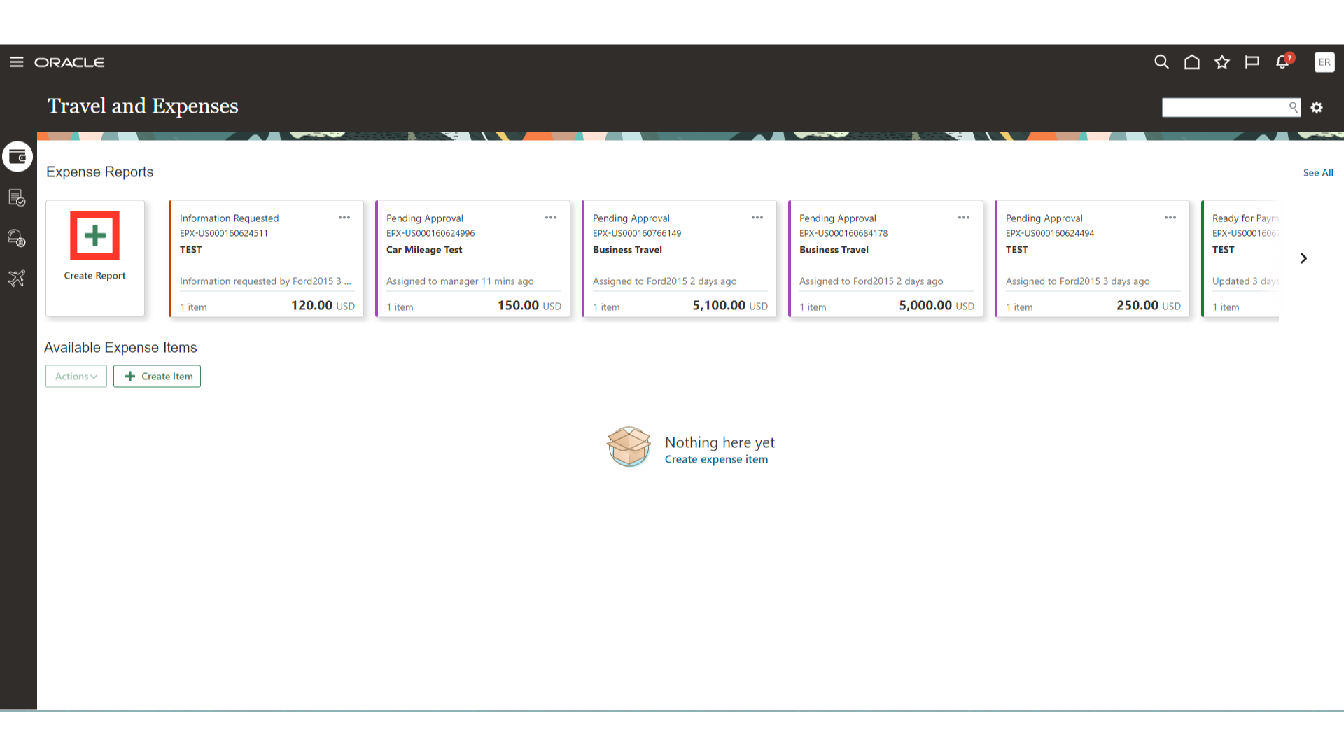 Create Expense Report