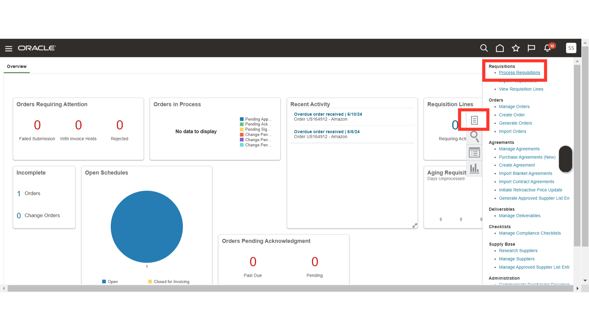 Click 'Process Requisitions'