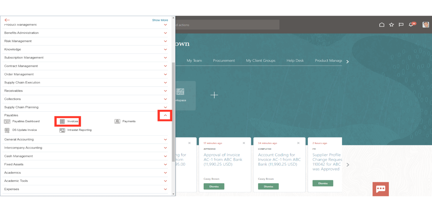 Click 'Invoices'