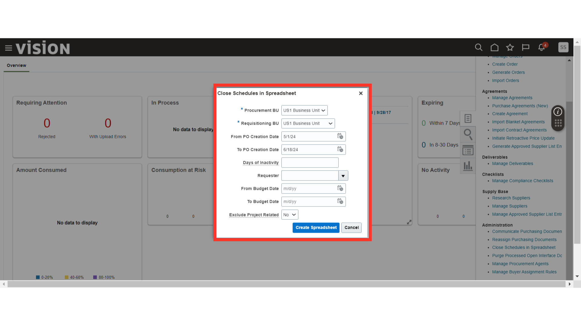 Click 'Create Spreadsheet'