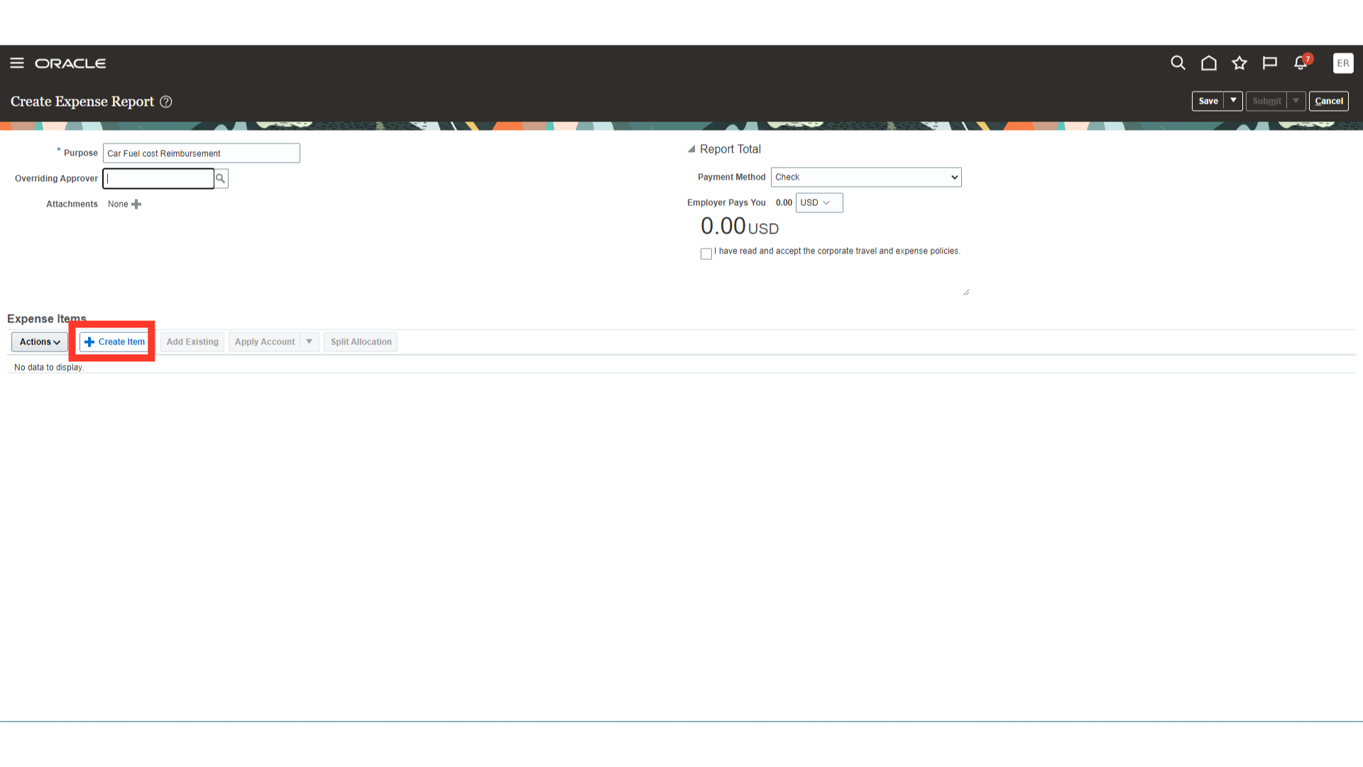Create Item