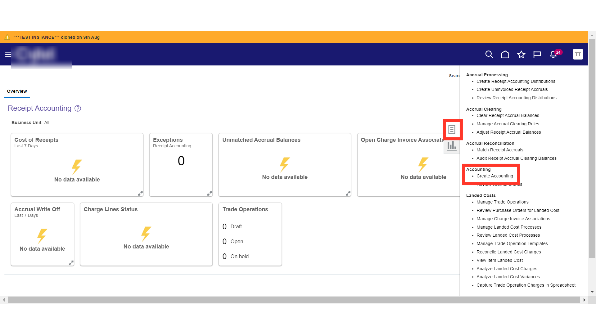 Click 'Create Accounting'