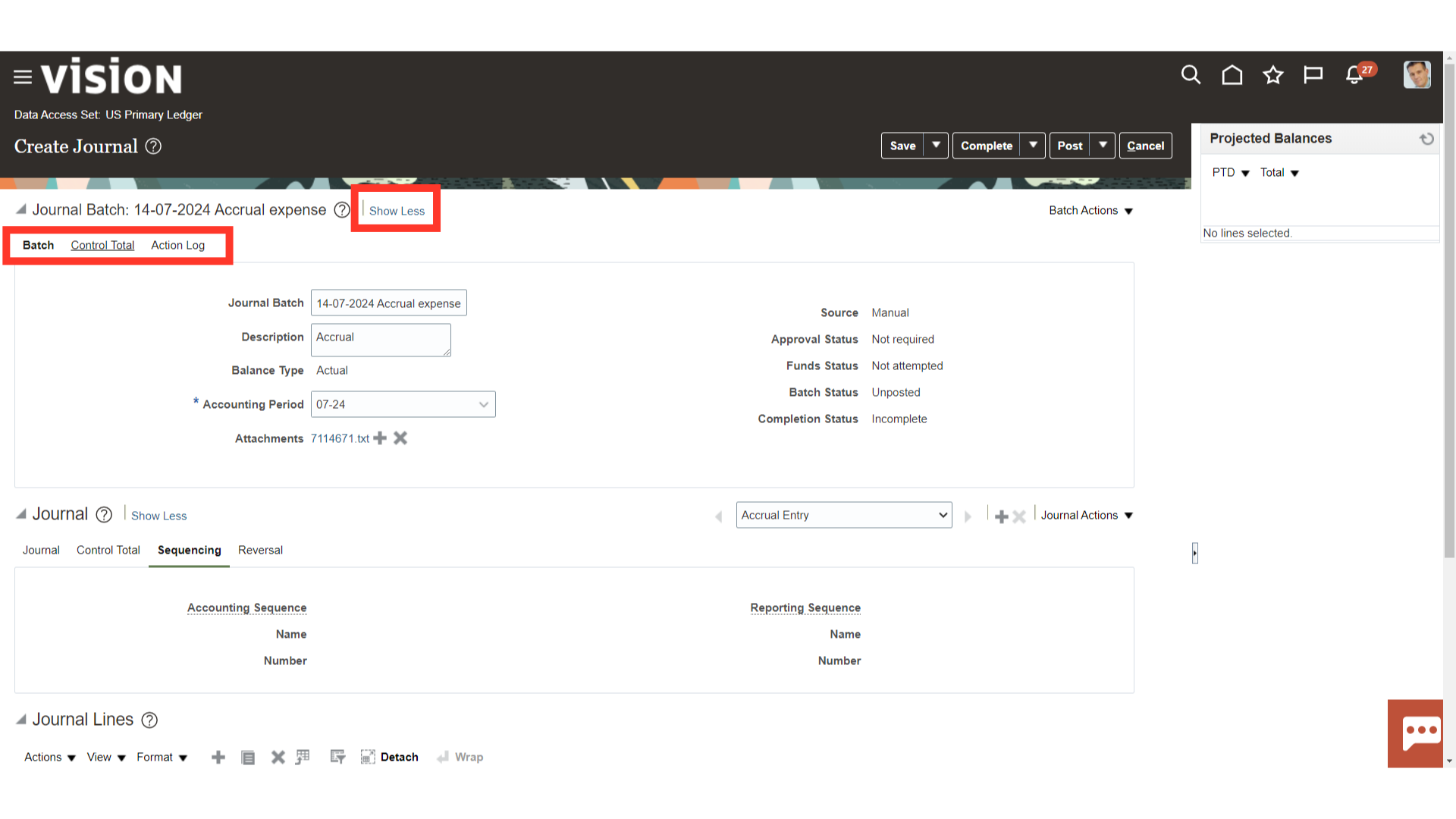 Create Journal