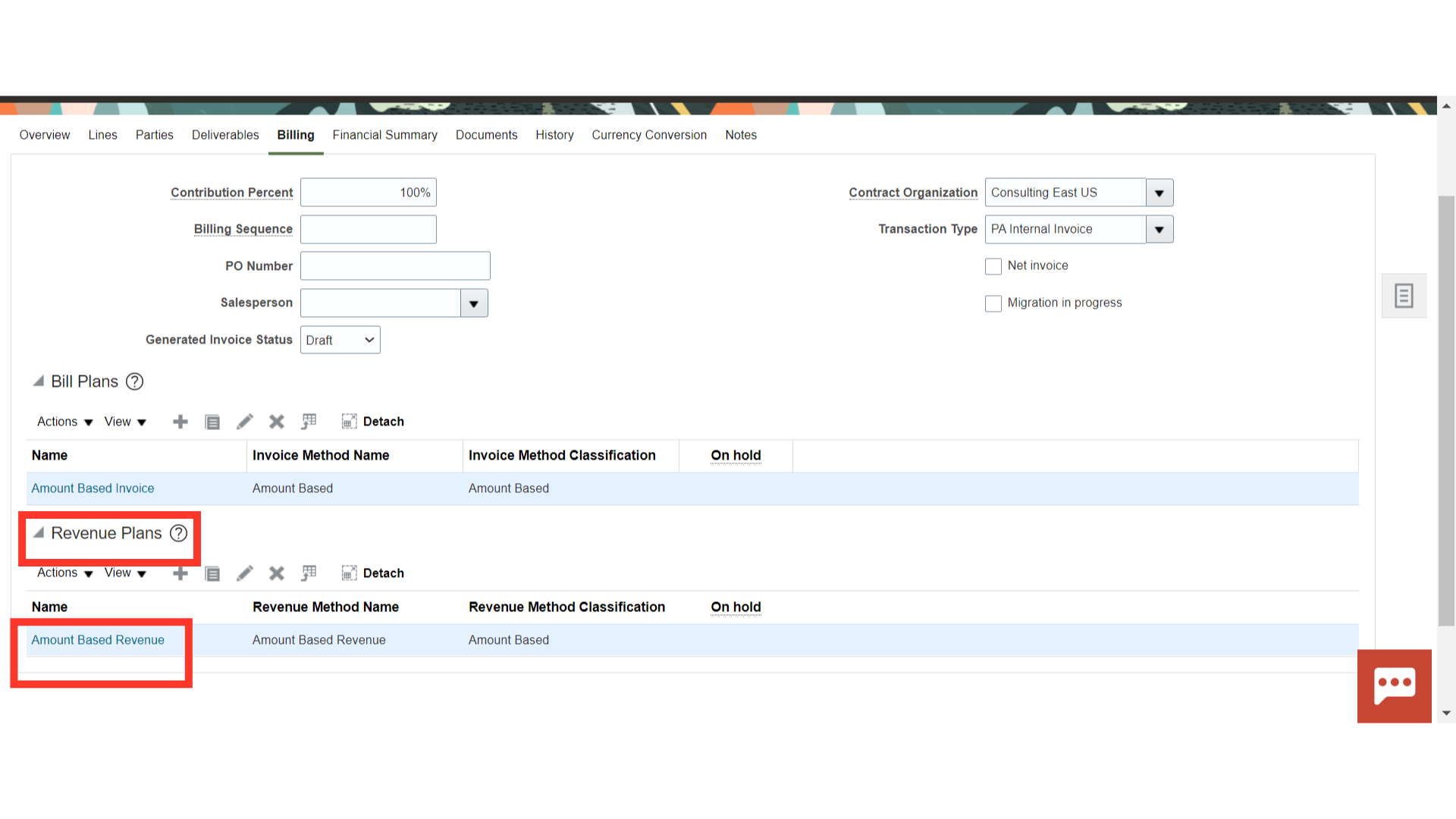 Click 'Contribution PercentBilling SequencePO NumberSalespersonAutocompletes on TABHelena SpragueJulian HendersonLisa JonesNo Sales CreditRalph AmbersSearch...Generated Invoice...'
