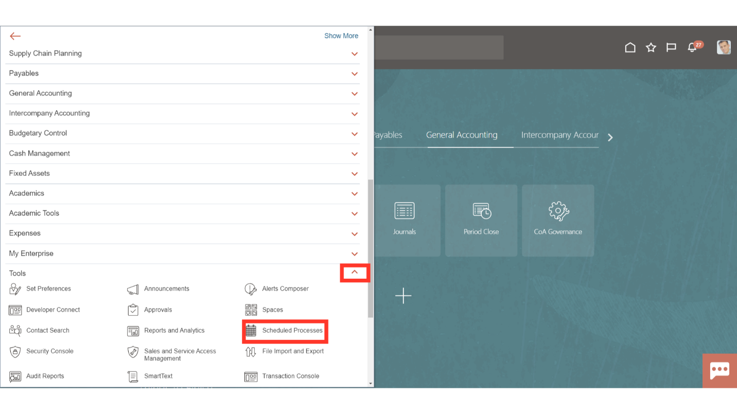 Click 'Scheduled Processes'