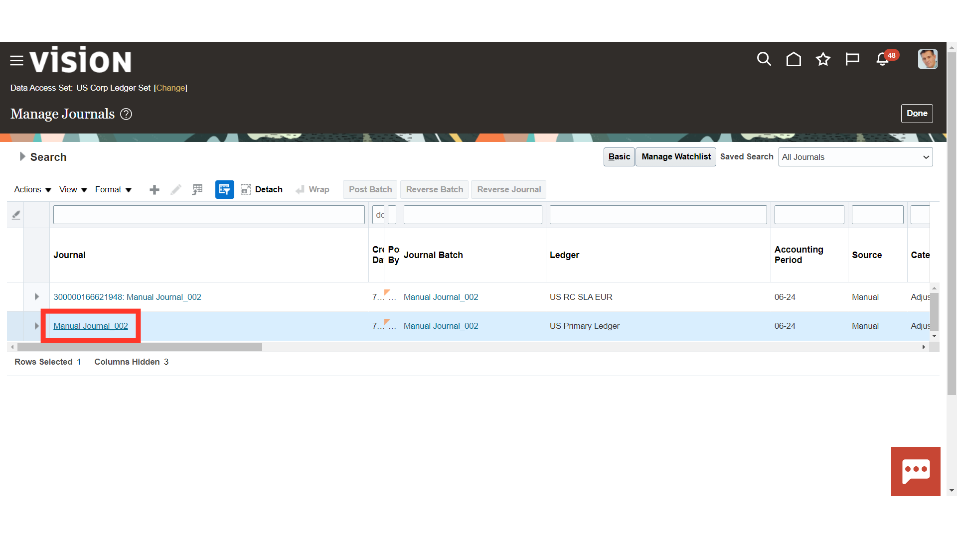 Manage Journals