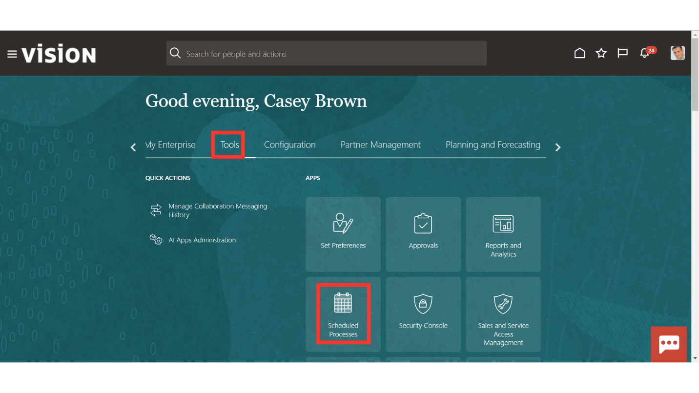 Tools menu